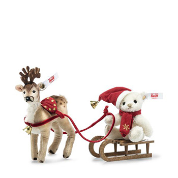 steiff Christmas Sleigh Set